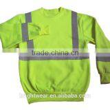 Fluorescent Yellow Long Sleeve Safety Sweatshirt With Reflective Tape for Canada thumbnail-6