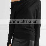 2017 New Design Girl One- Shoulder Sweater Knitted Pullover thumbnail-1