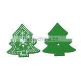 Handmade 3.2cmx3cm Snowflake Christmas Tree Two Holes Wood Button for Decorating thumbnail-1