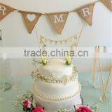 JUST MARRIED CAKE BUNTING TOPPER IVORY VINTAGE LACE SHABBY CHIC RUSTIC WEDDING thumbnail-4
