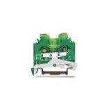 2 Conductor Ground Terminal Block, Spring Terminal Block SP204 (Green - Yellow)