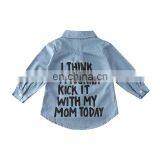 Autumn Toddler Baby Girl Coat Cotton Denim Kids Children Clothes Letters Printed Tops T-Shirt Trench Jacket thumbnail-5