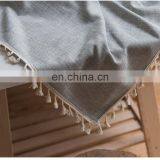 Embroidery Tassel Tablecloth Linen Tablecloth Table Cover for Kitchen Dining Room thumbnail-5