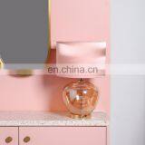 Hotel Decor Modern Yellow Lampshade Small Nightstand Glass Table Lights for Sale thumbnail-4