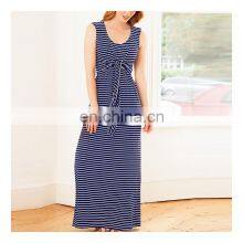 Women Summer Maternity Breastfeeding Nursing Striped Sleeveless Long Dresses Women Maxi Dress Summer Long Maxi Dress thumbnail-2