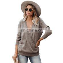 Женские индивидуальные модные свитеры с глубоким V-образным вырезом thumbnail-1