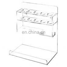 Clear Acrylic Wall Mounted 5 Slot Dry Erase Marker and Eraser Organizer Holder Rack