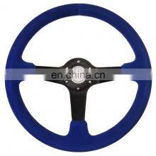 Blue Suede With Customized Stitching Universal 350 mm Racing Steering Wheel thumbnail-1