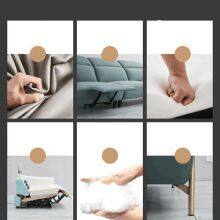 Modern Minimalist Leather Lift-Type Multifunctional Sofa Three Living Room Furniture Day-Bed Sofa Combination thumbnail-5