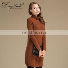 Inner Mongolia Ordos Women's 100% Pure Cashmere High Neck Sweater Dress thumbnail-2
