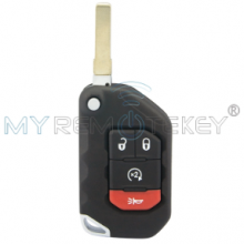 FCC OHT1130261 Keyless / Proximity Smart Flip Key 4 Button 433Mhz 4A Chip for 2018 -2021 Jeep Wrangler Gladiator P/N 68416784AA thumbnail-2