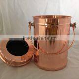 4L Galvanized Polished Stainless Steel Garbage Bin With Portable Handle and Carbon Filter thumbnail-1