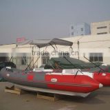 Hot selling PVC/HYPALON rescue boat Rigid inflatable boat 680 RIB Black Boat