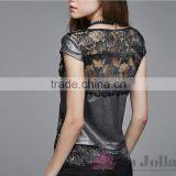 2016 Summer Fashion Ladies Lace Macrame Sexy Short Sleeves T-shirt 136 thumbnail-3