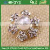 Wholesale Gold Flower Rhinestone Button With a Center Pearl 15775-2 thumbnail-2