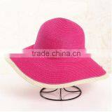QXSH0019 Floppy Panama Hat New Summer Straw Hat With Flower Beach Hat thumbnail-2