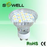 110/230V 2.5W GU10 5050SMD 15pcs 50*62mm CE RoHS glass LED spotlighting