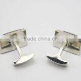 Stylish Mens Shirt Matte Silver Cufflinks Matt Blank Cufflink thumbnail-6