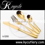 Gold Plated Titanium Flatware,gold Cutlery Silver Set Luxury thumbnail-2