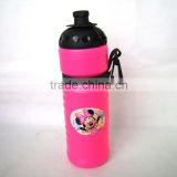 Cartoon plastic school bottle with hand strap BPA free