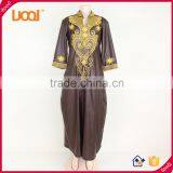 African Fashion Designs Bazin Embroidery Design Dress thumbnail-3