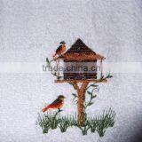 100% Cotton ROBIN BIRDHOUSEEmbroidery Fingertip Towel