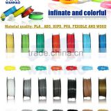 multicolor 3d printer filaments in PLA & ABS material manufactured by WANHAO in China