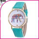 2016 Popular Casual Leather Strap Simple Style Elephant Quartz Watch Wristwatch