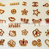 20 Designs Golden Nail Art Water Decal Sticker Transfer Stickers (XF6001-6020)HN1807 thumbnail-2