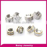 wholesale fashion jewelry brush finish stainless steel huggie earring