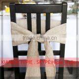 New Arrival Woven Natural Rustic Jute Burlap Chair Sashes Bows Vintage Wedding Decoration thumbnail-6