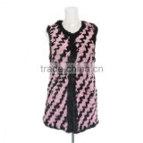 genuine rabbit fur knit vest girls fur vest KZ14107