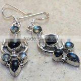 925 Sterling Silver Labradorite Dangle Earring thumbnail-1