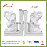 Resin crafts glazed ceramic elephants bookends, cute bookends