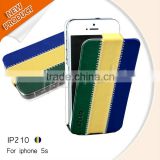 PU leather case for iphone 5s Lambskin lines mobile phone case