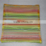 Ten color strip nylon mesh zipper pouch bag