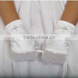 Short Tulle Cheap Kids Size White Satin Gloves thumbnail-1