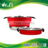 High Quality Collapsible Stainless Steel Bottom Silicone Cooking Pot