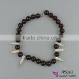 Wholesale Plastic Bead Necklace Round Beads and Pointed Beads Necklace thumbnail-1