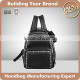 3704-2016 Black pu Leather Custom Fashion Women China Manufacture Backpack Bag