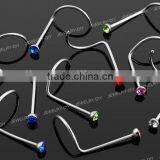 Prong Set Gem Nose Rings Nose Screw Nose Stud