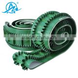 high quality factory price green PU sidewall conveyor belt with baffle