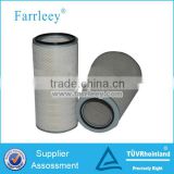 Conical & cylindrical cartridge filter for gas turbine machine