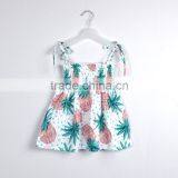 New Summer Baby Girl's Dress Fashion Print Fruit Lemon Pineapple Design Kids Dresses Child Clothing thumbnail-6