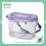 Transparent Plastic Small Travel Cages for Small Pet , Insect, and Fish box (L)