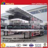 Good Factory3 Axles Drop Deck Flat Bed Semi Trailer for Transport Container Trailer thumbnail-2