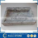 Carrara White Rectangular Marble Basin thumbnail-1