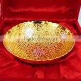 New Design Gold and Silver Plated Brass Bowl With Embossing Designs thumbnail-3
