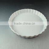 White Wholesale Porcelain Bake Plate, Round Ceramic Bakeware in Stock thumbnail-2