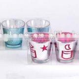 Long-stemmed Glass Candle Holder With Plating thumbnail-1